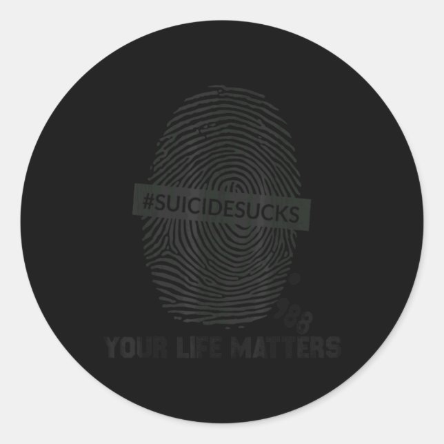 Adesivo Redondo 988 Suicide Prevention Your Life S Suicide S  (Frente)