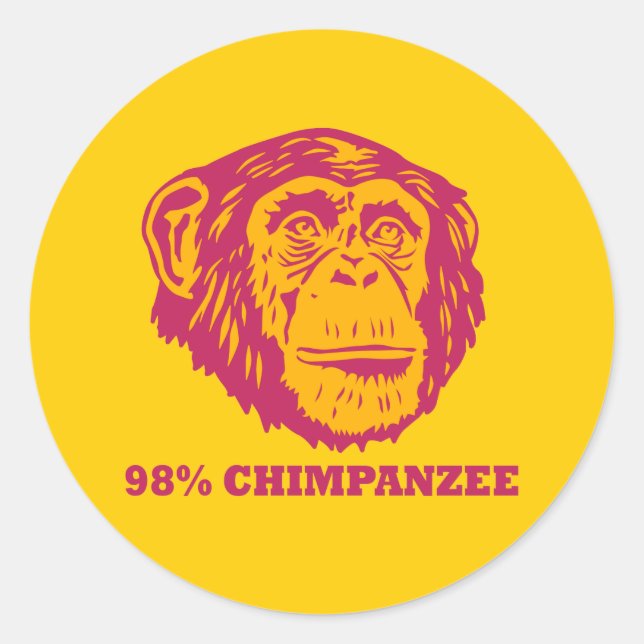 Adesivo Redondo 98% Chimpanzé (Frente)