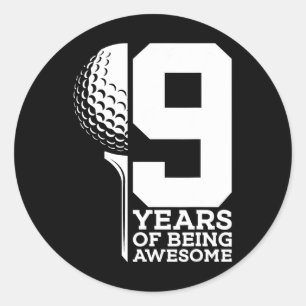 Adesivo Redondo 9 Anos De Ser Um Golfe Incrível 9º Aniversário