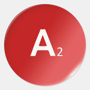 Adesivo Redondo a2 medicamento do grupo sanguíneo de gotas humanas