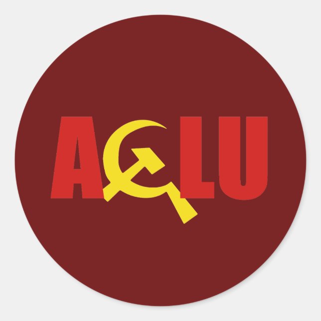 Adesivo Redondo A ACLU é comunista (Frente)