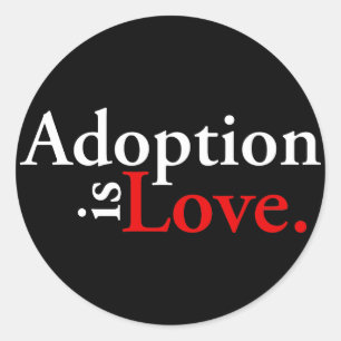 Adesivo Redondo A adopção é amor