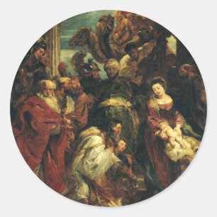 Adesivo Redondo A Adoração dos Magos por Peter Paul Rubens