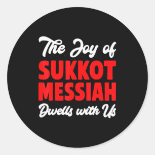 Adesivo Redondo A Alegria do Sukkot Messias Mora Conosco Ho Judaic