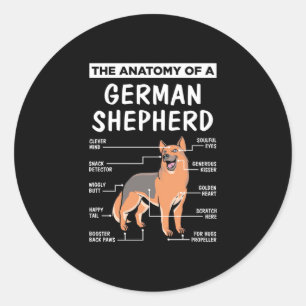 Adesivo Redondo A Anatomia De Um German shepherd