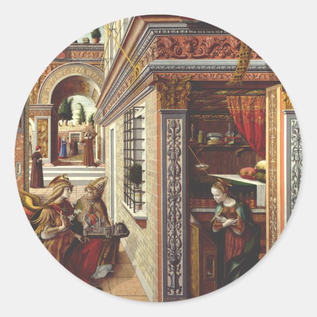 Adesivo Redondo A Anunciação, com o Santo Emidius (Frente)