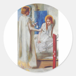 Adesivo Redondo A Anunciação por Dante Gabriel Rossetti