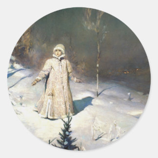 Adesivo Redondo A Arte da Fantasia da Neve