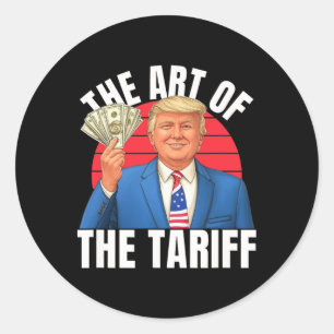 Adesivo Redondo A Arte Do Acordo Pautal Trump Man Liberat