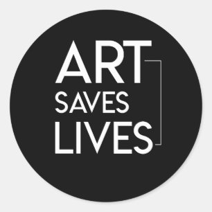 Adesivo Redondo A arte salvar o artista das vidas que diz
