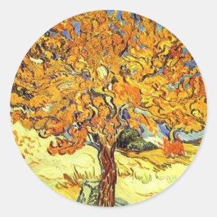 Adesivo Redondo A Árvore Mulberry, Vincent van Gogh. Vintage art