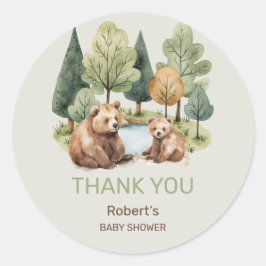 Adesivo Redondo A aventura da mamã aguarda chá de fraldas