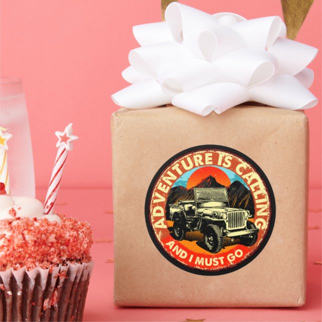 Adesivo Redondo A Aventura de Quatro Dirigentes de Quatro Rodas es (Festa)