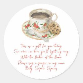 Adesivo Redondo A baby is brewing baby - Prayer candle label