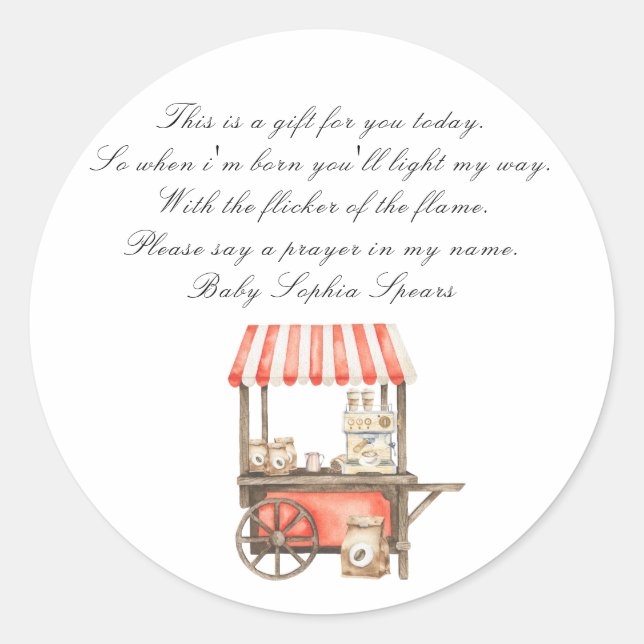 Adesivo Redondo A baby is brewing baby - Prayer candle label (Frente)