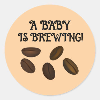 ADESIVO REDONDO A BABY IS BREWING COFFEE STICKERS