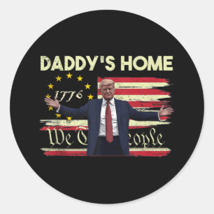 Adesivo Redondo A Bandeira Americana Trump Daddys Para Casa, Nós, 
