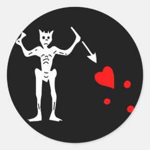 Adesivo Redondo A bandeira autêntica de Blackbeard