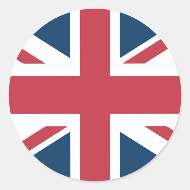 Adesivo Redondo A Bandeira Britânica Union Jack (Frente)
