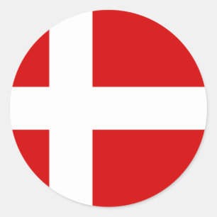 Adesivo Redondo A bandeira de Dinamarca