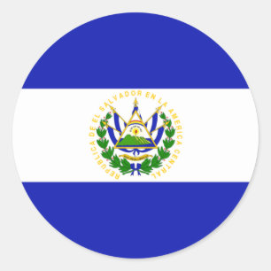 Adesivo Redondo A bandeira de El Salvador.