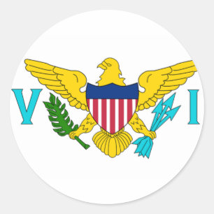 Adesivo Redondo A bandeira dos E.U. Virgin Islands