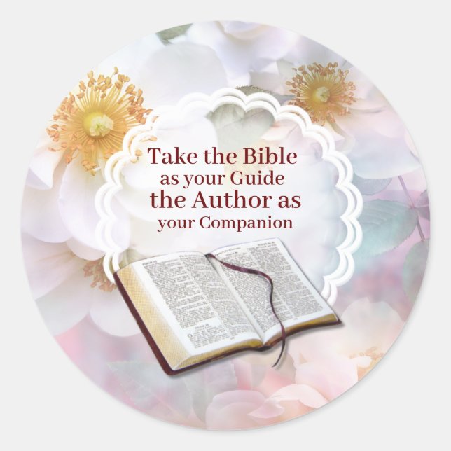 Adesivo Redondo A Bíblia do nosso Guia (Frente)