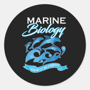 Adesivo Redondo A Biologia Marinha Dolphin Life Tem Um Oceano Porp