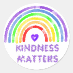 Adesivo Redondo A bondade importa   Arco-Íris e Coração