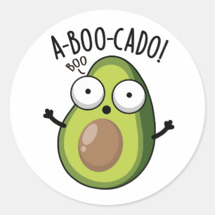 Adesivo Redondo A-boo-cado Piadas Assustadoras de Abacate Engraçad