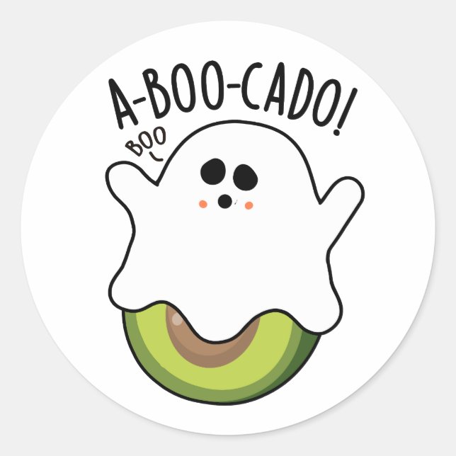 Adesivo Redondo A-boo-scado Funny Avocado Pun (Frente)