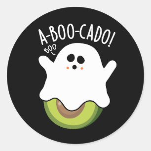 Adesivo Redondo A-boo-scado Funny Avocado Pun Dark BG