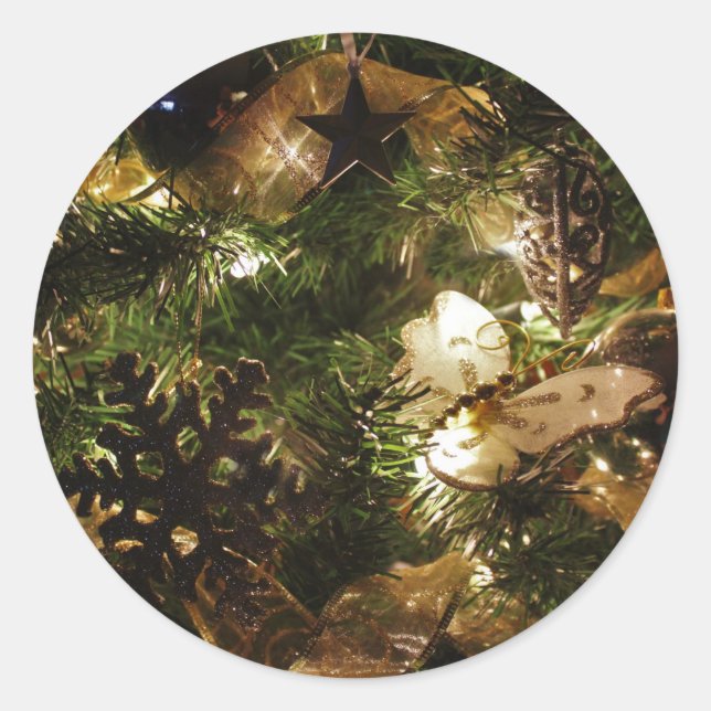 Adesivo Redondo A borboleta do Natal (Frente)