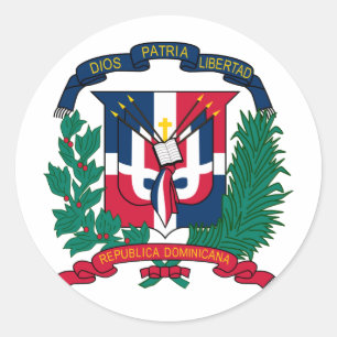 Adesivo Redondo A brasão da República Dominicana FAZ