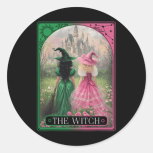 Adesivo Redondo A Bruxa Tarot Card Halloween Salem WitArtesanato W