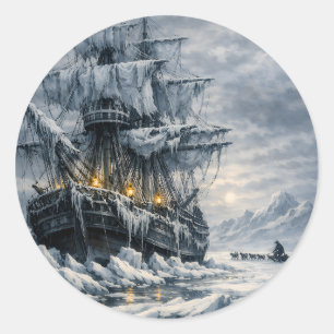 Adesivo Redondo A Busca Ártica de Frankenstein por BurnsInHell