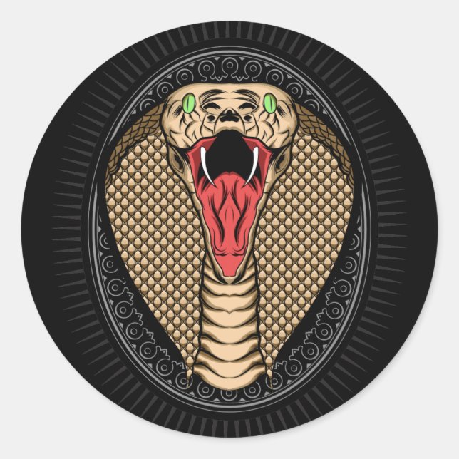 Adesivo Redondo A Cabeça Cobra (Frente)