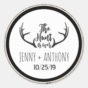 Adesivo Redondo A "caça é sobre" economias rústicas de Barnwood