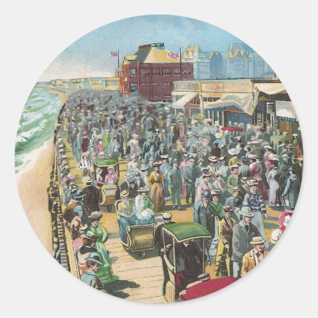 Adesivo Redondo A caminhada do Conselho e o Casino Brighton (Frente)