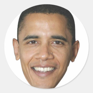 Adesivo Redondo A cara de Barack