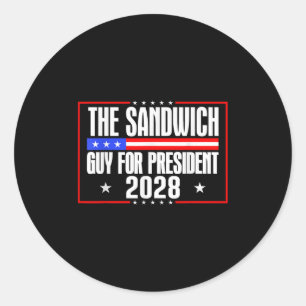 Adesivo Redondo A Cara De Sanduíche Do Presidente 2028 Free Dc Eng