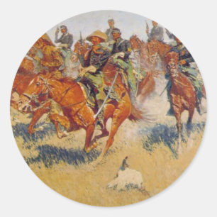 Adesivo Redondo A carga de cavalaria