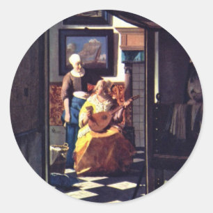 Adesivo Redondo A Carta Do Amor, De Johannes Vermeer