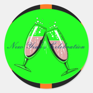 Adesivo Redondo A celebração de ano novo