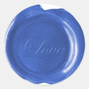 Adesivo Redondo A cera do falso sela - roteiro azul - o amor