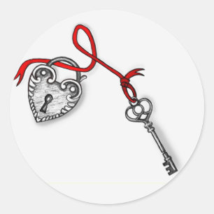 Adesivo Redondo A chave do meu coração