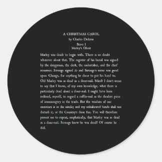 Adesivo Redondo A Christmas Carol Charles Ens Book Reader Gift 