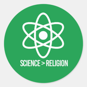 Adesivo Redondo A ciência é maior que a religião