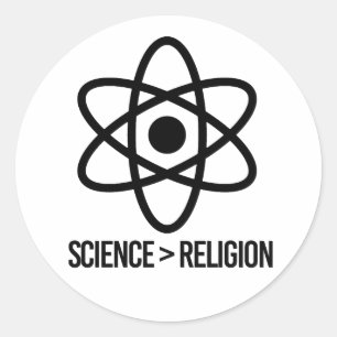 Adesivo Redondo A ciência é maior que a religião