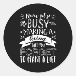 Adesivo Redondo A Citação da Vida Inspiracional Aprecia Seu Amor U